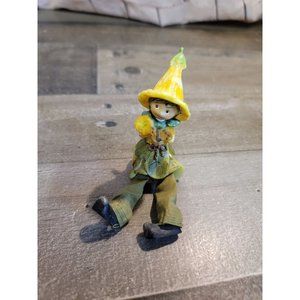 Yellow tulip butterfly feet hanging spring flower decor Easter garden